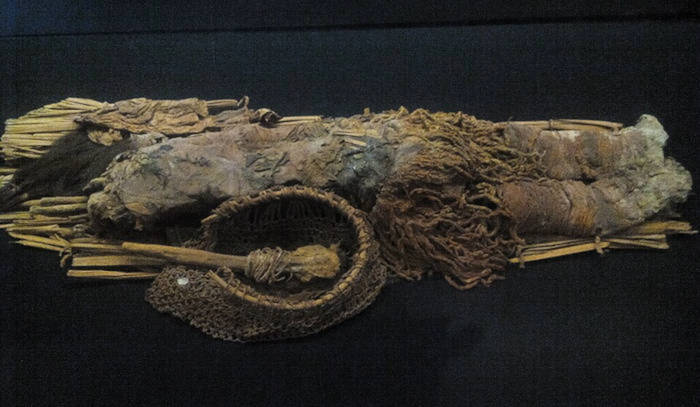 Red-style Chinchorro infant mummy 