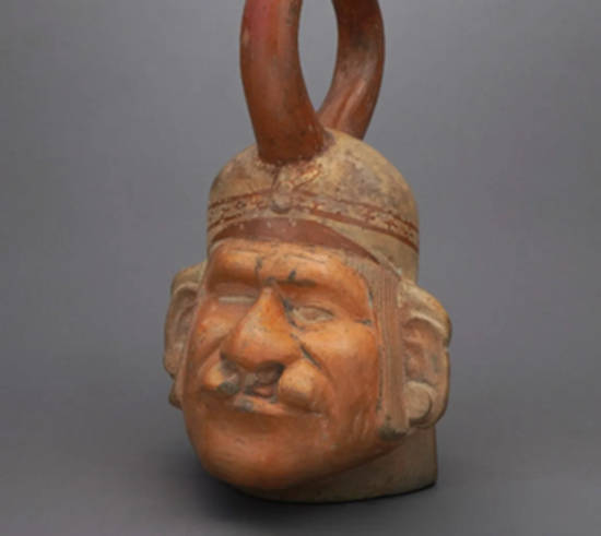 Moche ceramic showing man with cleft lip.