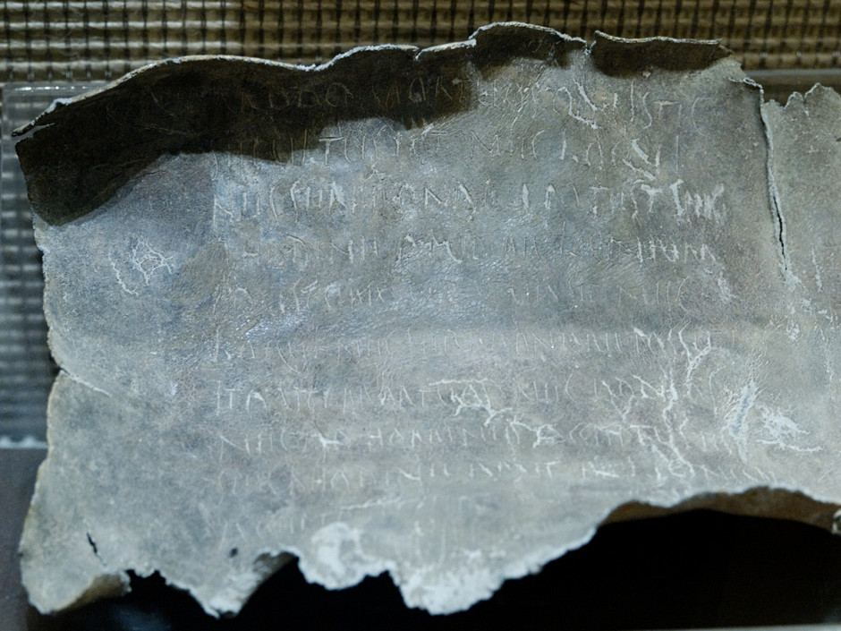A Roman curse tablet from the Baths of Diocletian.