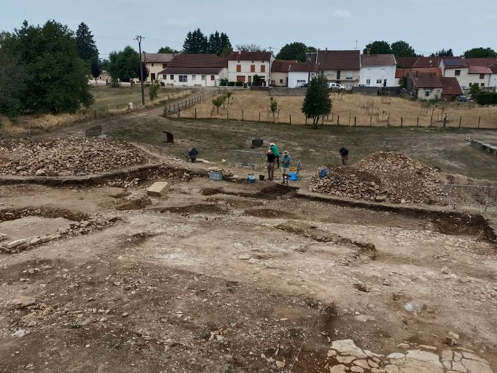 A view of the excavation site in Grand, France.