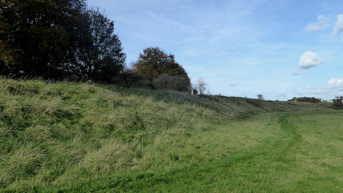 Durrington Walls henge western embankment.