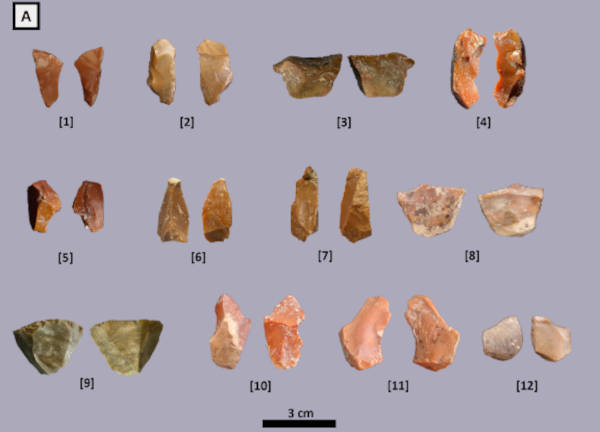 Various small Lithic tools from Casal Lumbroso