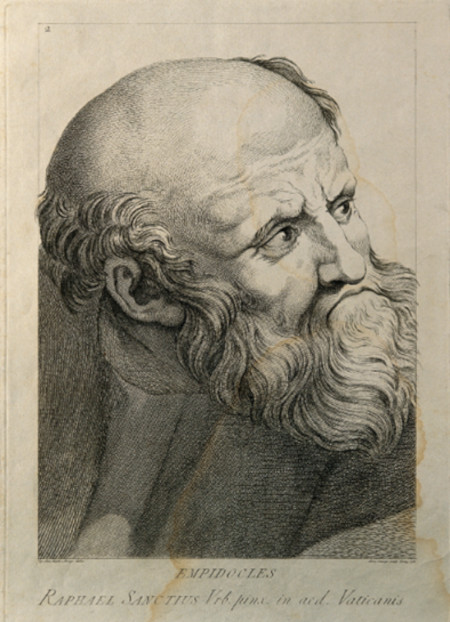 Empedocles. Line engraving by D. Cunego, 1785