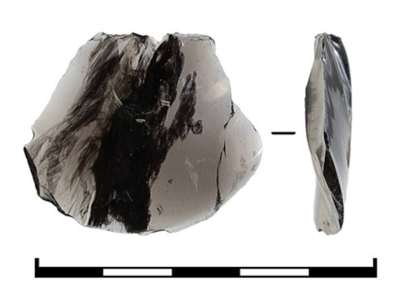 Obsidian flake tool