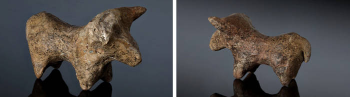 Clay bull figurine from the 7,000-year-old Eneolithic settlement 
