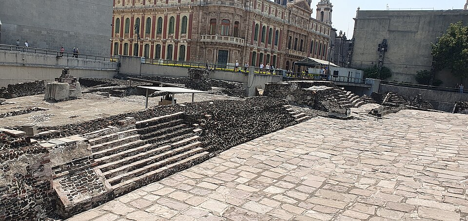 Excavated remains of the Templo Mayor Archaeological Zone in Mexico City.