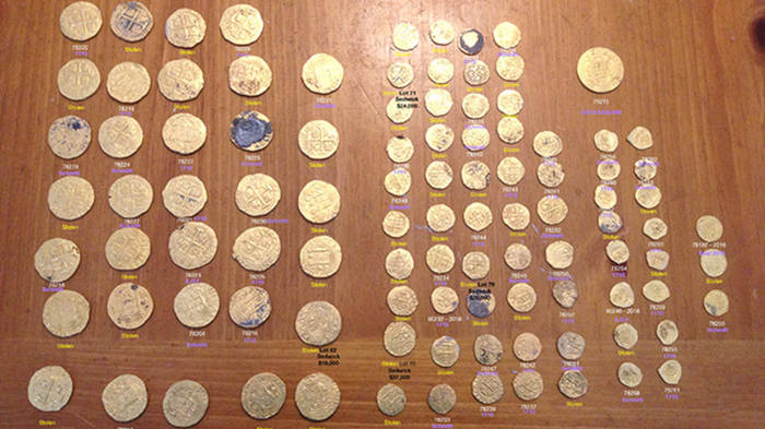 Gold coins from the Florida shipwreck