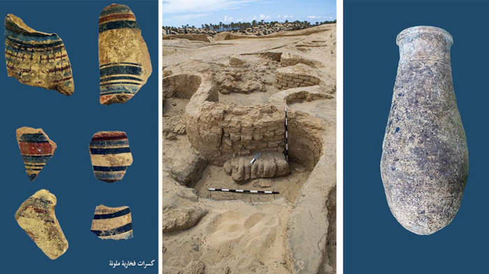 Pottery fragments and vessels dating to the first half of the 18th Dynasty