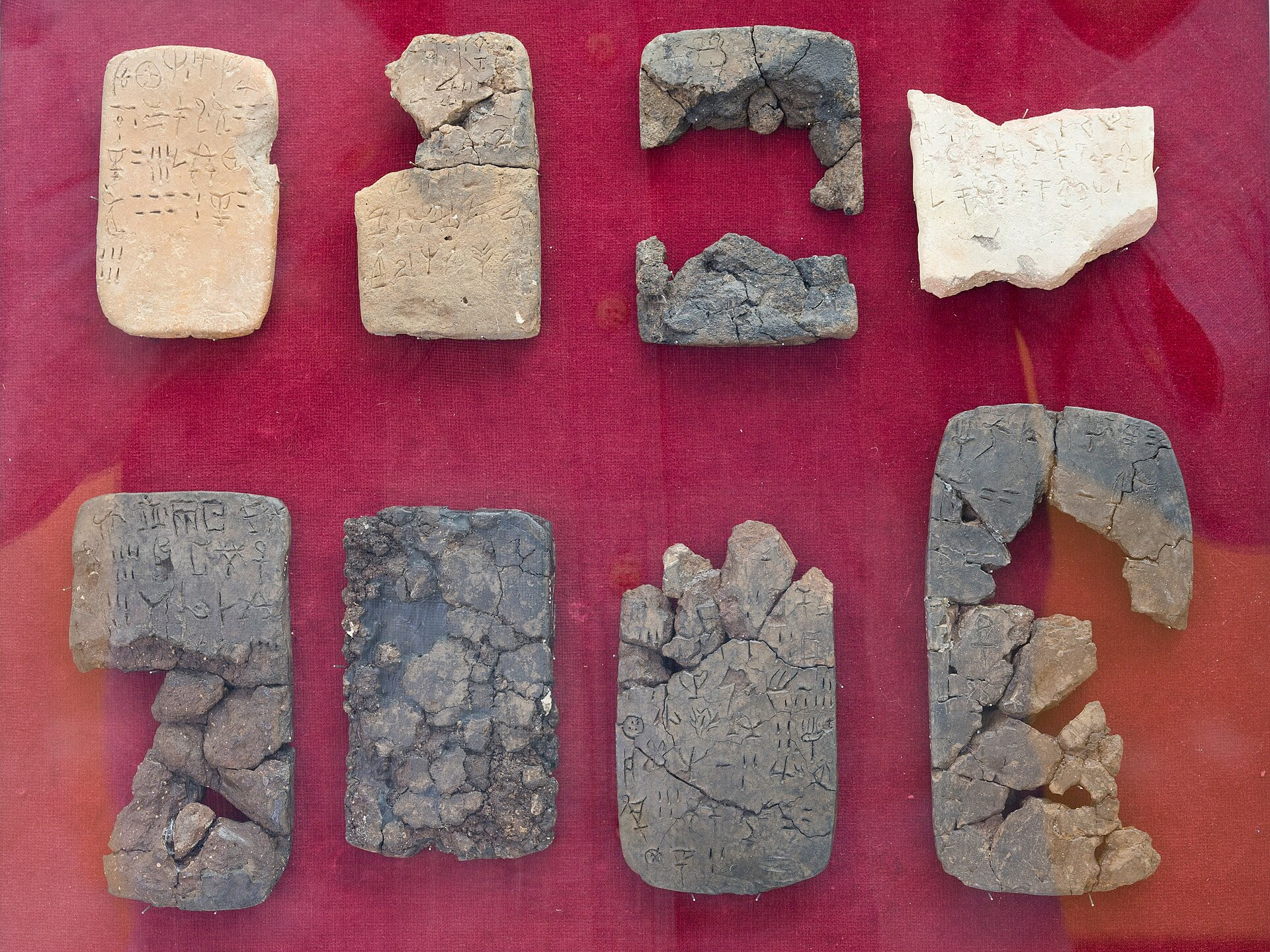 Fragments of Linear A tablets from Bronze Age Crete