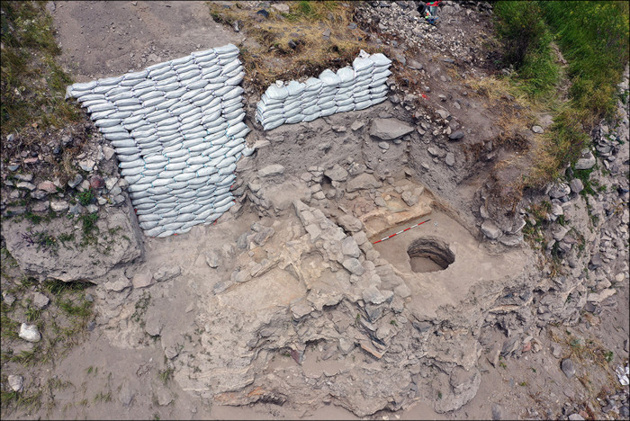 Southern aerial view of Meghreki Fortress excavations