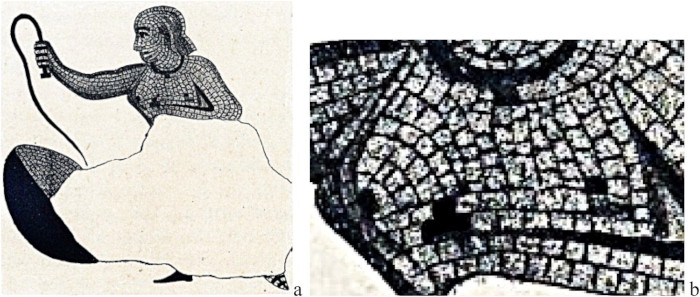 Femail Gladiator mosaic and focus on the breasts.