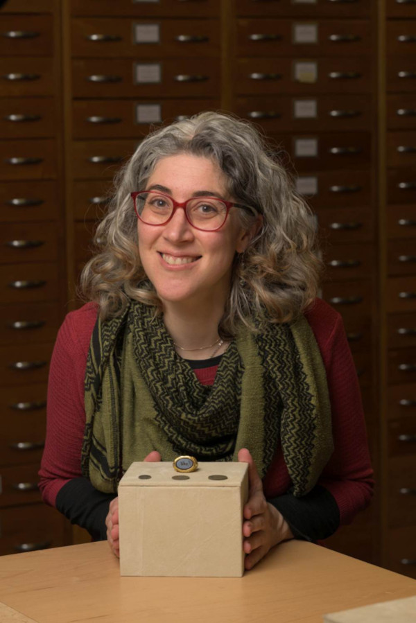 Amal Khreisheh, Senior Curator at South West Heritage Trust, with the Ilminster Ring