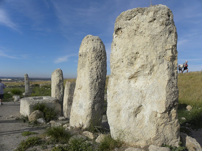 Standing stones (masseboth) at the ancient site of Gezer,
