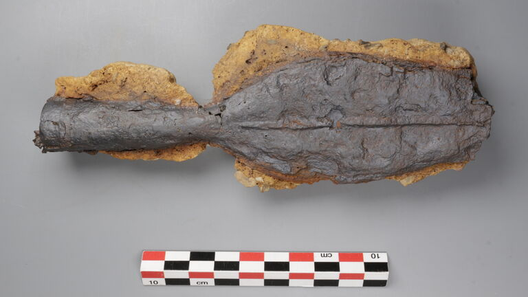 Iron spearhead was one of the first items to be revealed at the site