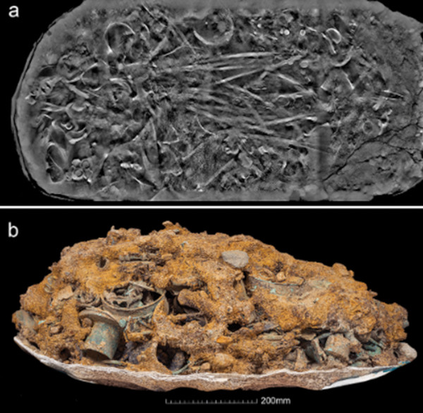 Images of the Hoard 2 block-lifted deposit