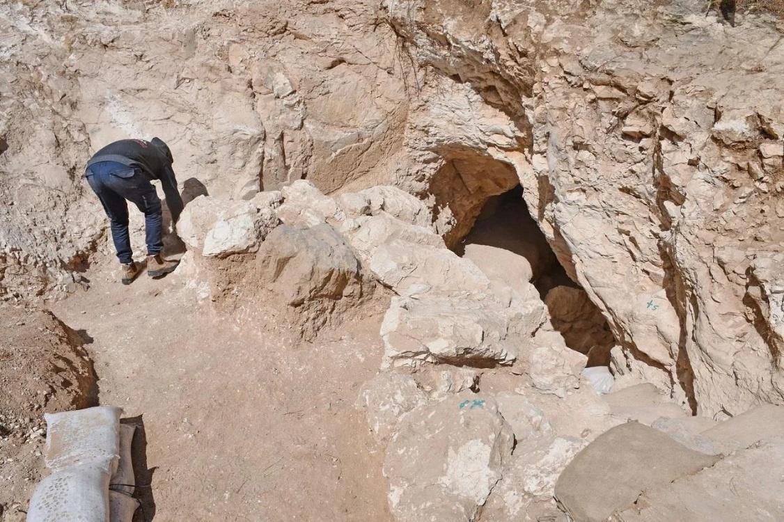 Just one of many entrances that take you into the underground complex uncovered during the excavations near the Ramat Rachel Kibbutz, located within Jerusalem’s municipal