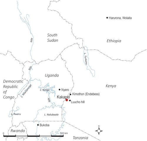 Map showing location of Kakapel 