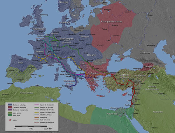 Map of the first crusade