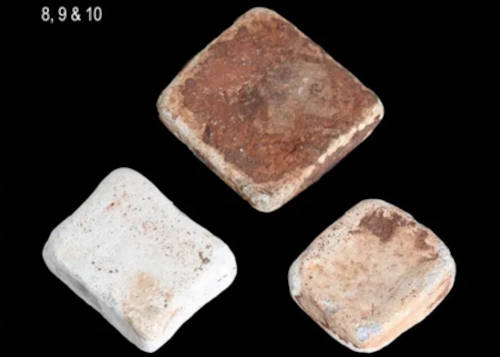 The three lead ingots foind in the hoard in Norfolk