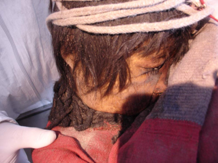 Younger Llullaillaco mummy in Salta province, Argentina