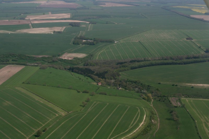 Wharram Percy aerial view.