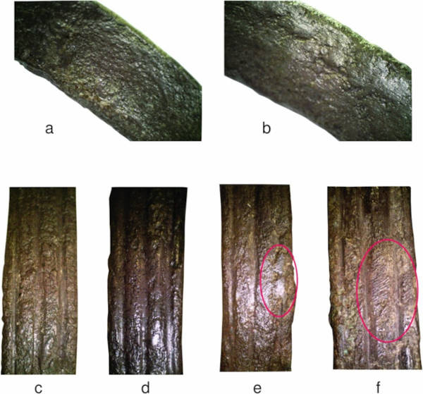 Details of the surface of the bangle 