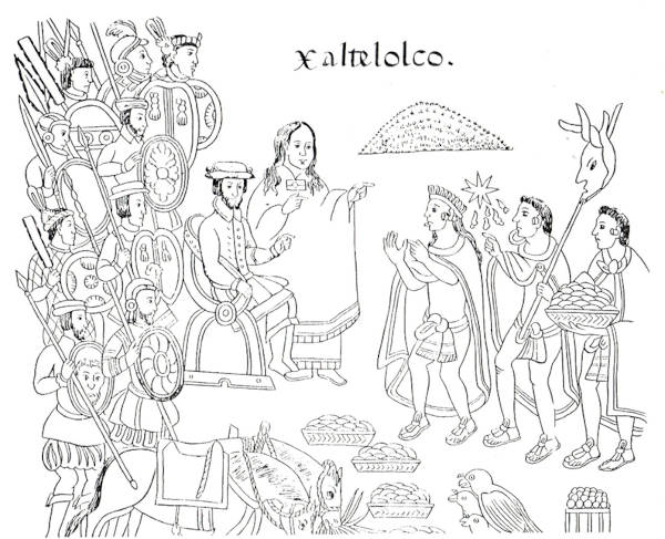 La Malinche depicted in a historical codex