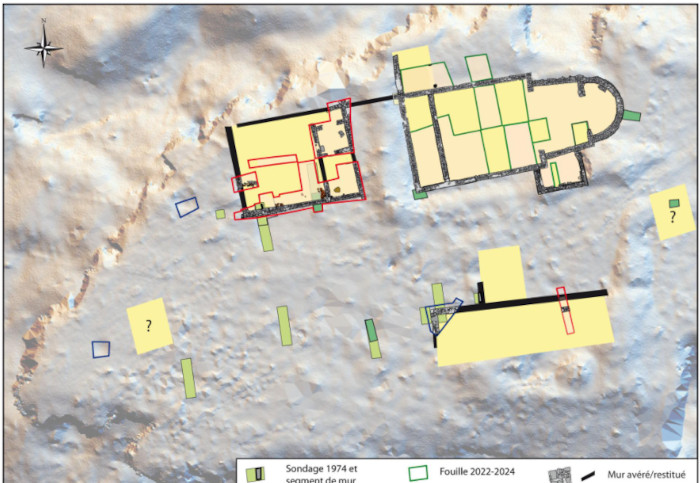 General map of the remains of the medieval palace complex revealed by Lidar.