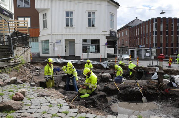 The excavation site in Tonsberg, Norway