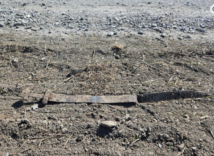 The sword in the field near where it was found