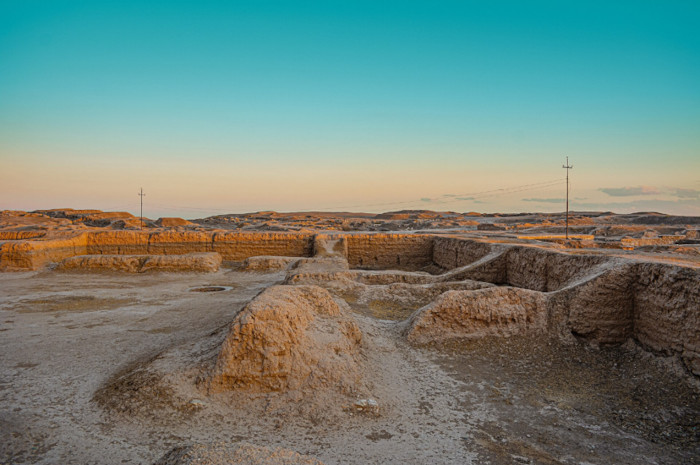 Excavated remains of Ashur and its city walls