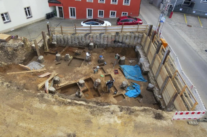 Excavations in Regensburg where the Mithraic temple was found.