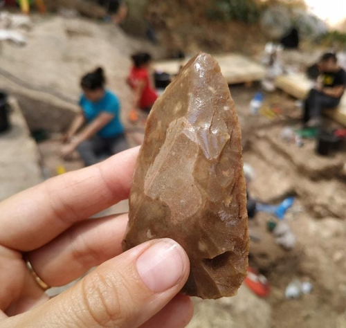Lithic tool from the excavations.