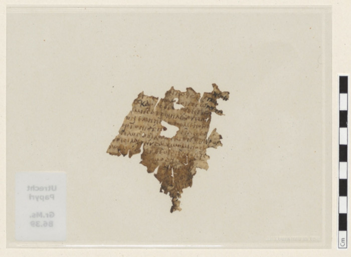 The back of the damaged parchment fragment.