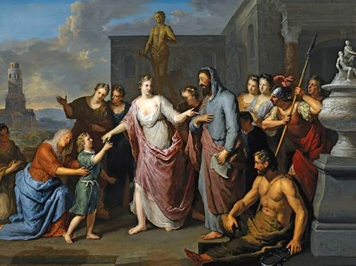 Olympias Presenting Aristotle to a young Alexander