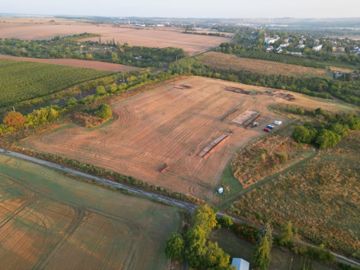 View from the southeast across the 2026 excavation area.
