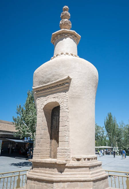 Monument at the Mogao Caves.