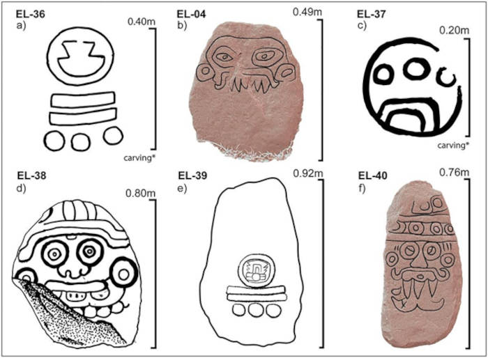 Some monument boulders and sketches of engravings.