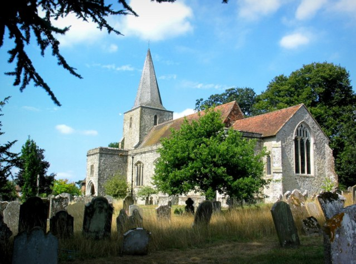 St Nicholas Church and its graveyard at Pluckley