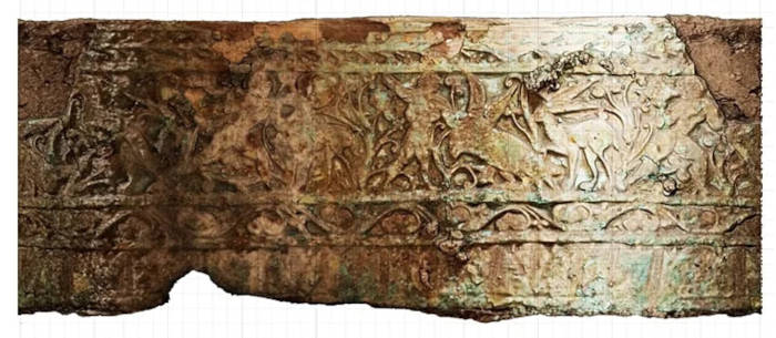 Flattened detail of the vase decoration.