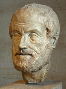 Portrait bust of Aristotle; an Imperial Roman (1st or 2nd century AD) copy of a lost bronze sculpture made by Lysippus