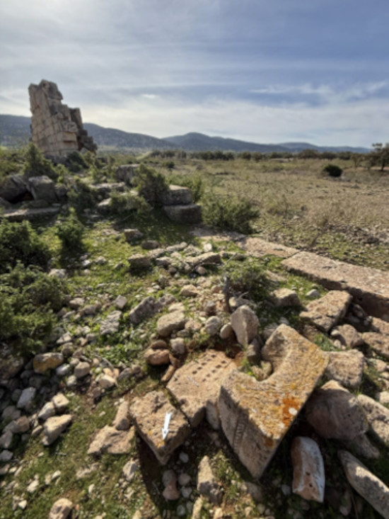 Game board carved into a stone block found in the eastern part of the city. 