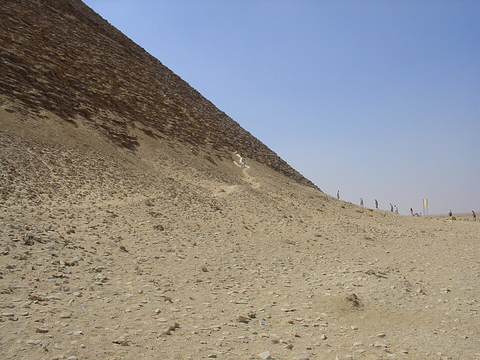 Close up view of the Red Pyramid of Dahshur