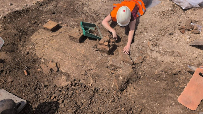 Hypocaust system in the Roman bath complex uncovered in Nijmegen.