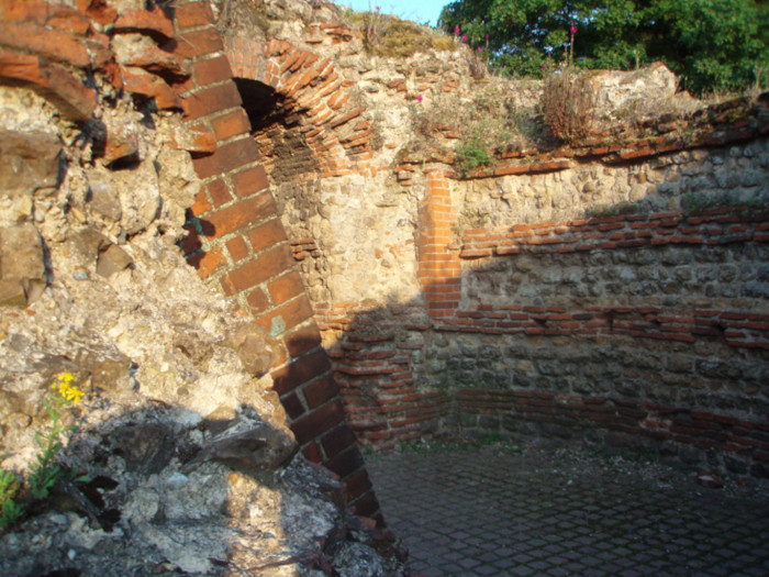 The surviving Roman town wall of Camulodunum (Roman Colchester)