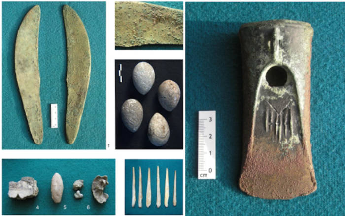 Pottery and metallurgical artifacts recovered from Semiyarka 