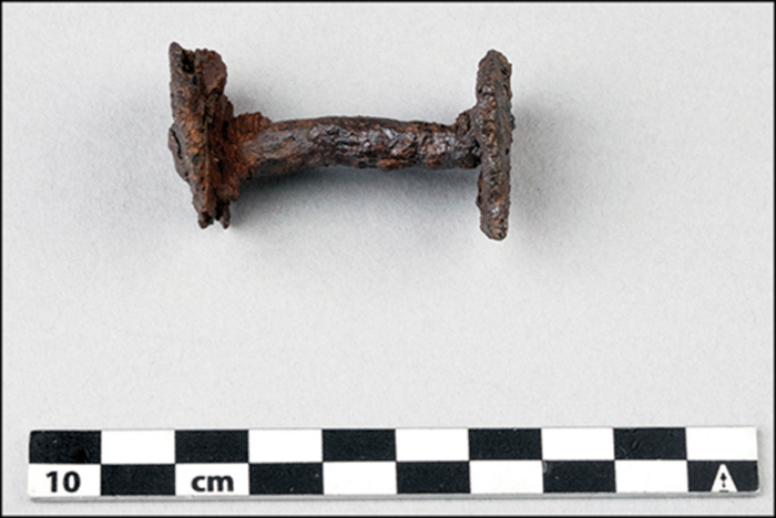 Detail and size of clinker nail from the ship