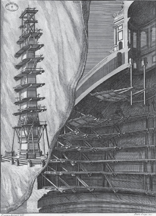 Zabaglia’s scaffolds for the restoration works of the Vatican Obelisk and his innovative “hanging” scaffolds inside St. Peter’s Dome