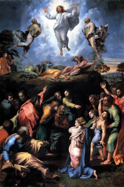The original oil painting of Transfiguration of Jesus by Raphael