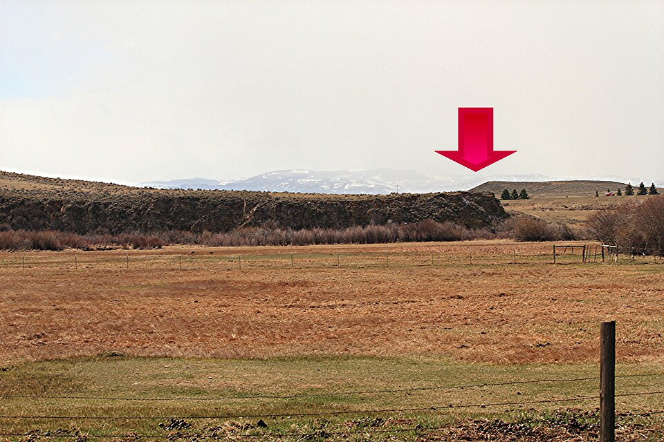 The Anzick Site, approximate location indicated by the arrow here, is the only known burial site for the Clovis culture, and has been estimated to be within the interval: 12,707–12,556 years Before Present